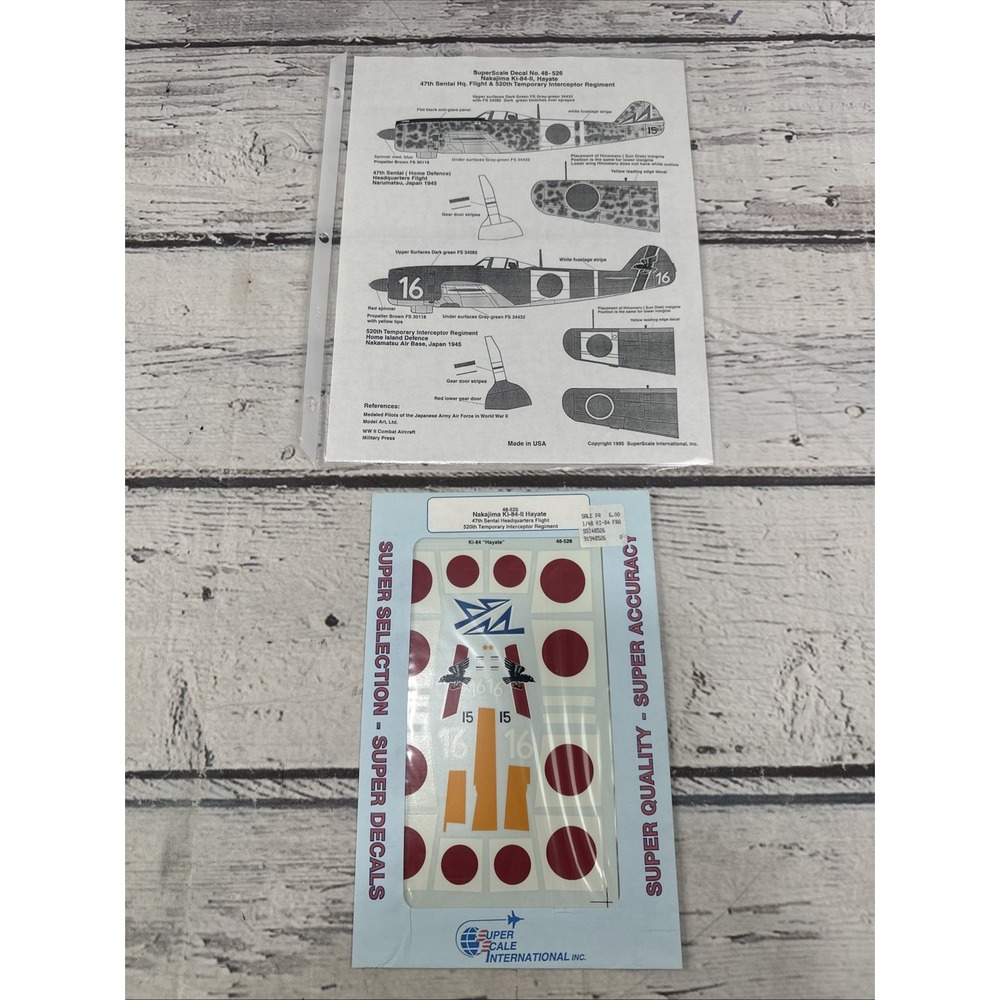 Superscale Decal 48-526 Nakajima Ki-84-II "Hayate"  Decal for airplane 1:48